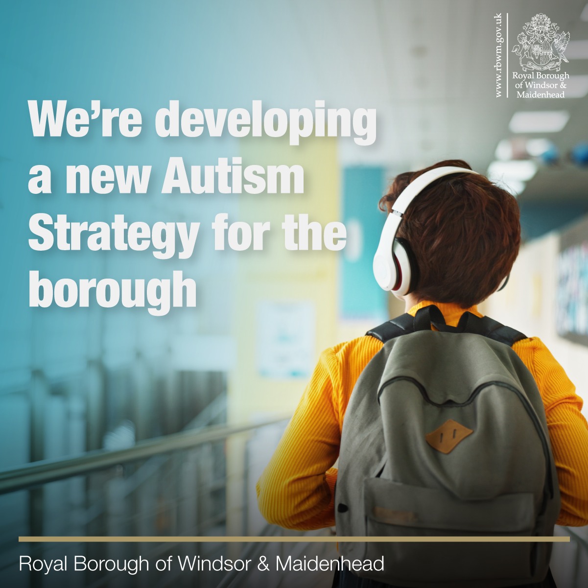 Image of young boy and text about development of new Autism Strategy